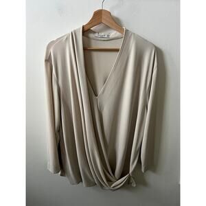 MM. Lafleur Deneuve faux wrap blouse women's size +2